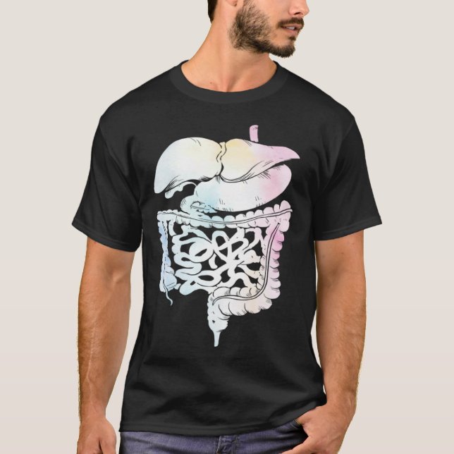 Watercolor Digestive System Gastroenterology Speci T-Shirt (Front)