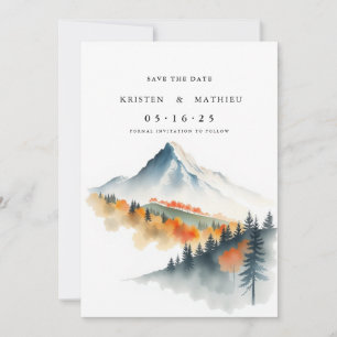 Watercolor Digital Mountain Save The Date