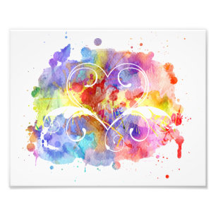 Watercolor Digital Painting Hearts Cutouts Photo Print