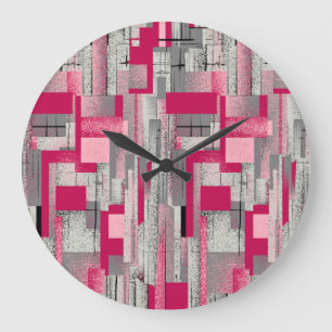 Watercolor digital patchwork: seamless pattern large clock
