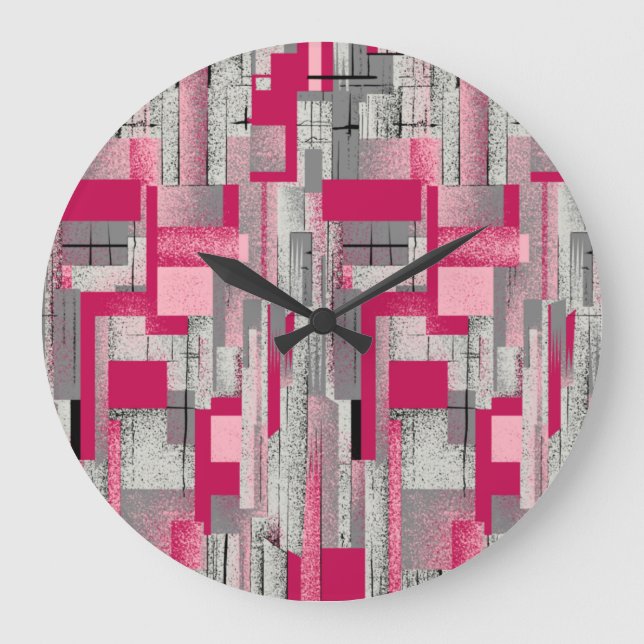 Watercolor digital patchwork: seamless pattern large clock (Front)