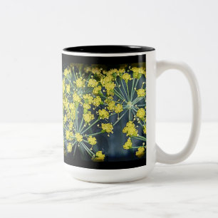 Watercolor Dill on Black Two-Tone Coffee Mug