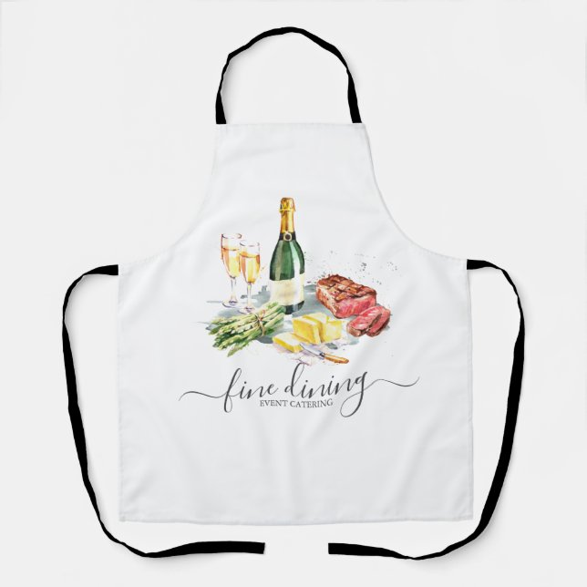 Watercolor Dining Chef Catering ID813 Apron (Front)