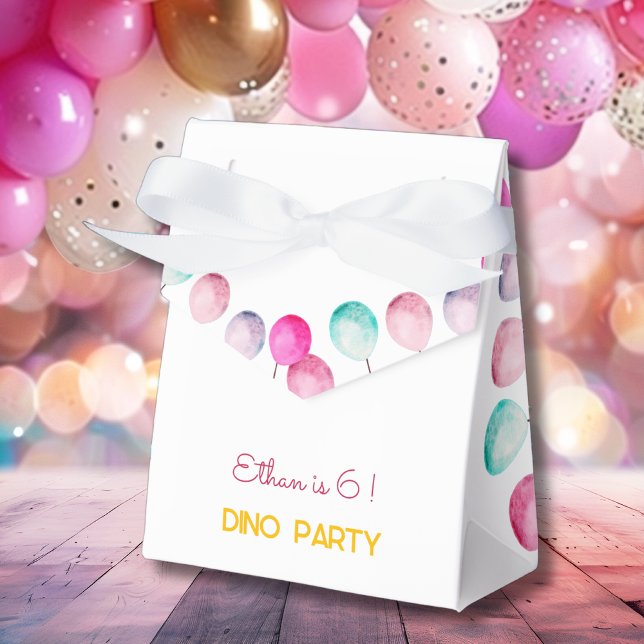 Watercolor Dino party kids birthday  Favour Box (Creator Uploaded)