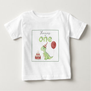 Watercolor Dinosaur 1st birthday Baby T-Shirt