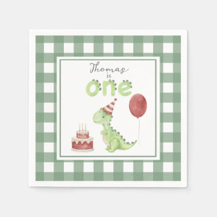 Watercolor Dinosaur 1st birthday Napkin