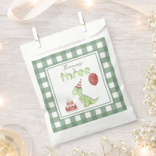 Watercolor Dinosaur 3rd birthday Favour Bags
