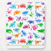 Watercolor Dinosaur Alphabet Colourful Dino Kids