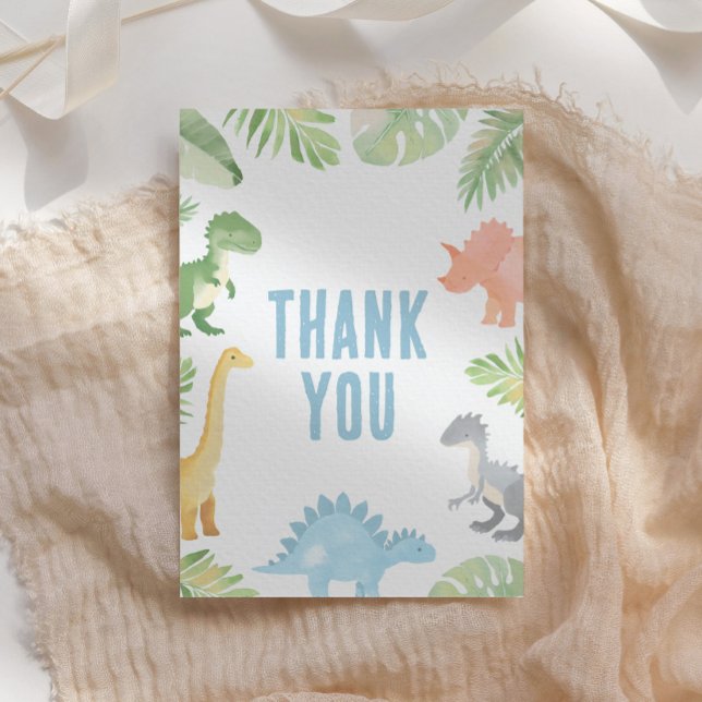 Watercolor Dinosaur Baby Shower Thank You Card (Creator Uploaded)