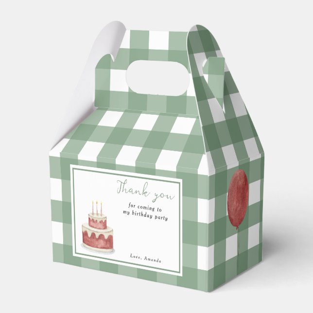 Watercolor Dinosaur First birthday Thank you Favour Box (Front Side)