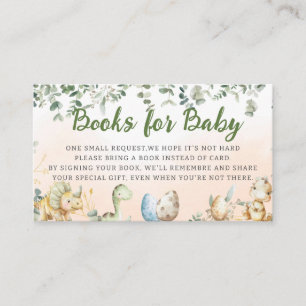 Watercolor Dinosaur Greenery Boy Books for baby  Enclosure Card