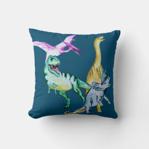 Watercolor Dinosaur Kids Cushion