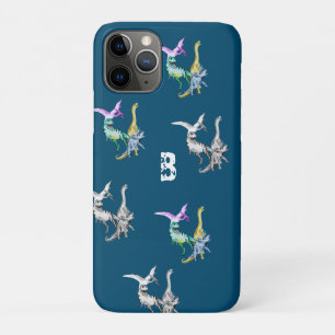 Watercolor Dinosaur Kids Monogram iPhone 11 Pro Case