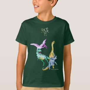 Watercolor Dinosaur Kids Romp and Roar T-Shirt