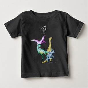 Watercolor Dinosaur Romp and Roar Baby T-Shirt
