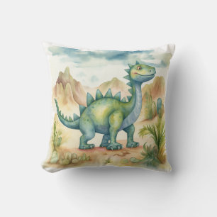 Watercolor Dinosaurs for a Kid's Room Cushion