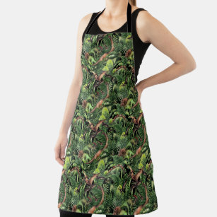 Watercolor Dinosaurs Pattern All-Over Print Apron