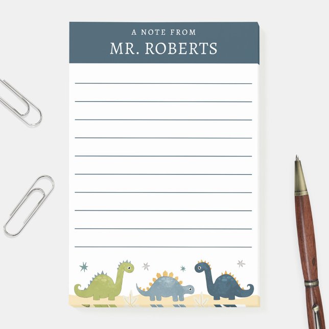 Watercolor Dinosaurs Science Teacher Post-it Notes (Creator Uploaded)