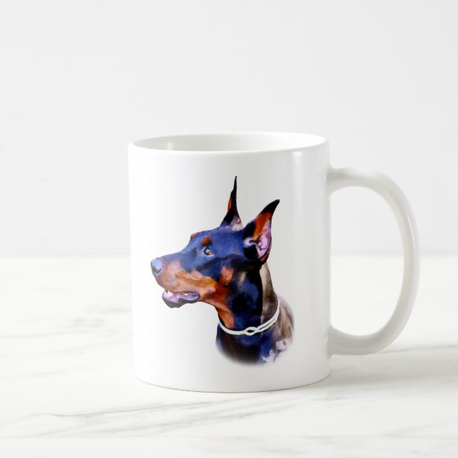 Watercolor Doberman Pinscher  Coffee Mug (Right)