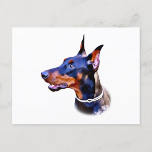 Watercolor Doberman Pinscher  Postcard