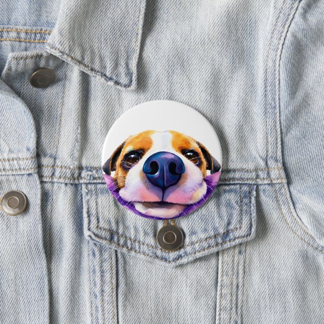 watercolor Dog 7.5 Cm Round Badge (In Situ)