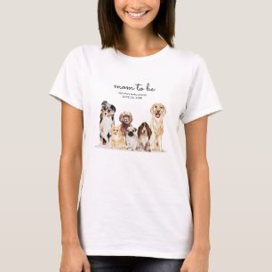 Watercolor Dog baby shower Party mum to be T-Shirt
