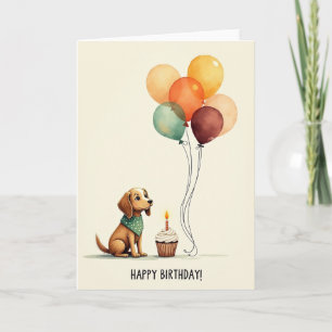 Watercolor Dog Birthday Card