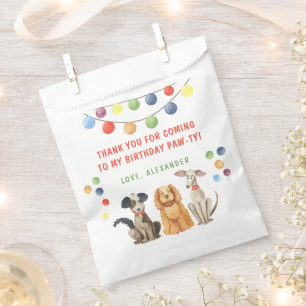 Watercolor Dog First Birthday Party THANK YOU Favour Bags