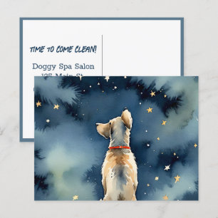 Watercolor Dog For Grooming Spa Postcard