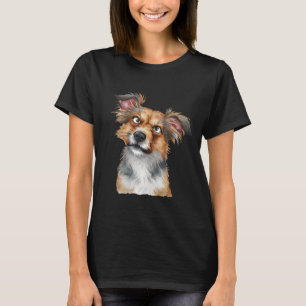 Watercolor Dog is Confused  Surprised Dog Black T-Shirt