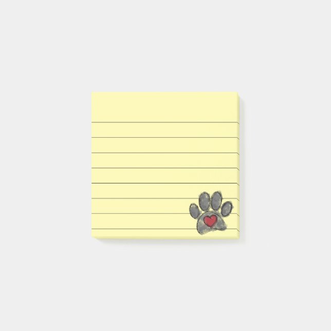 Watercolor Dog Lover  Lined 3x3 Post-it Notes (Front)