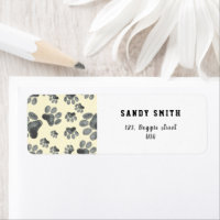 Watercolor dog paw pattern