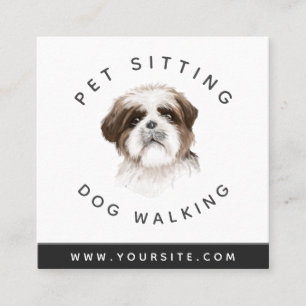Watercolor Dog Pet Sitter Dog Walker Animal Care Square Business Card