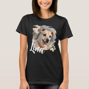 Watercolor Dog Portrait with Artistic Brush Stroke T-Shirt