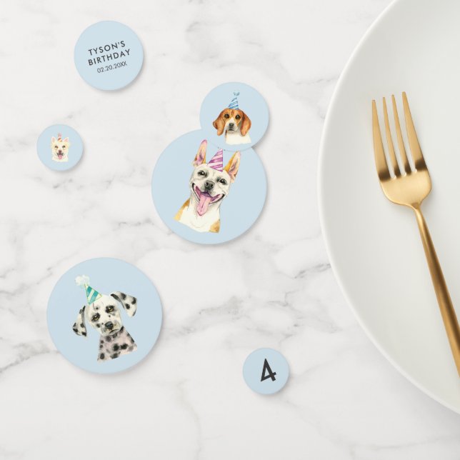 Watercolor Dog Puppy Birthday Party Confetti (Group)