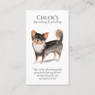 Watercolor Dog Walker Pet Sitter Business Card