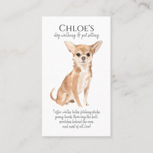 Watercolor Dog Walker Pet Sitter  Business Card