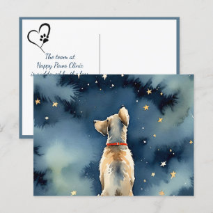 Watercolor Dog With Stars Pet Sympathy Loss Postcard