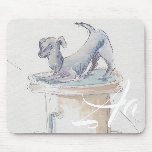 Watercolor Doggie Mouse Mat (Front)