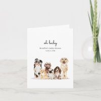 Watercolor Dogs breeds Baby Shower Double sided