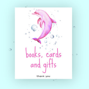 Watercolor dolphin - Books cards and gifts Poster