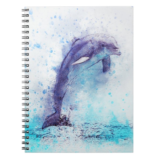 Watercolor Dolphin Notebook (Front)
