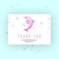 Watercolor dolphin - thank you baby shower