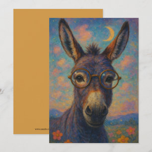 Watercolor Donkey Burro Greeting Card