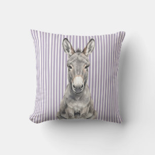 Watercolor Donkey Farm Pillows for Home Decor