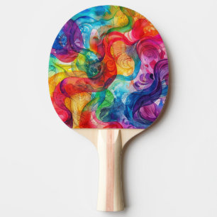 Watercolor Doodle Ping Pong Paddle