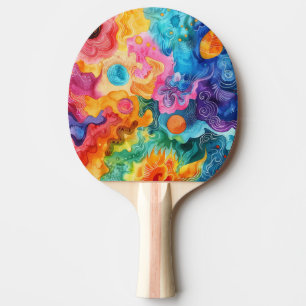 Watercolor Doodle Ping Pong Paddle