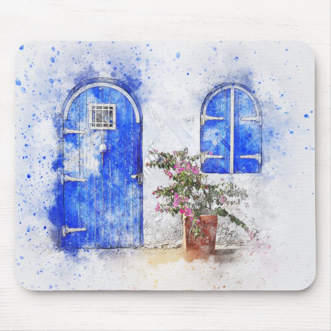 Watercolor Door Mouse Mat (Front)