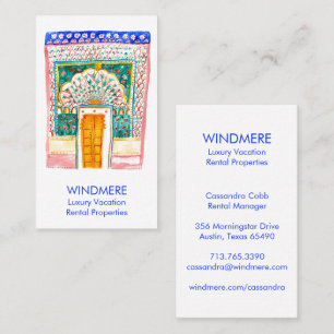 Watercolor Door Real Estate Agent Realtor Unique Business Card