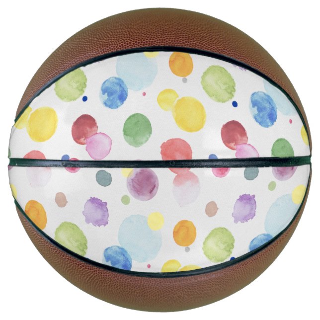Watercolor Dots 1 Basketball (Front)